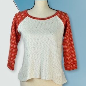 Potter’s Pot Knit‎ Raglan Baseball Style Boat Neck Tee, Lightweight, Size Small